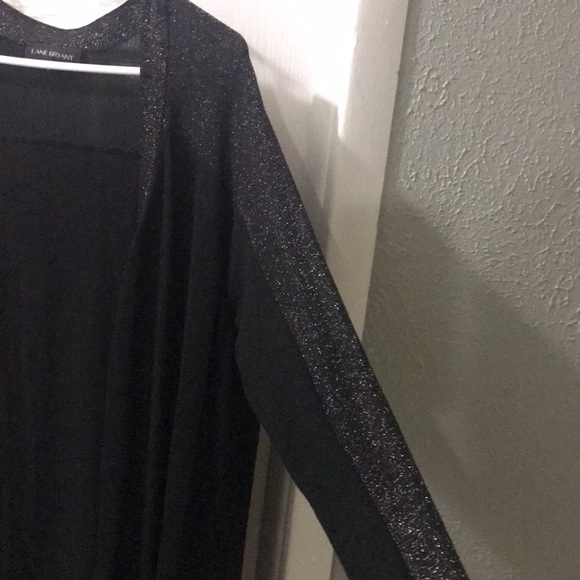 Lane Bryant Long elegant shimmery black sweater plus size 22/24 - Picture 4 of 8
